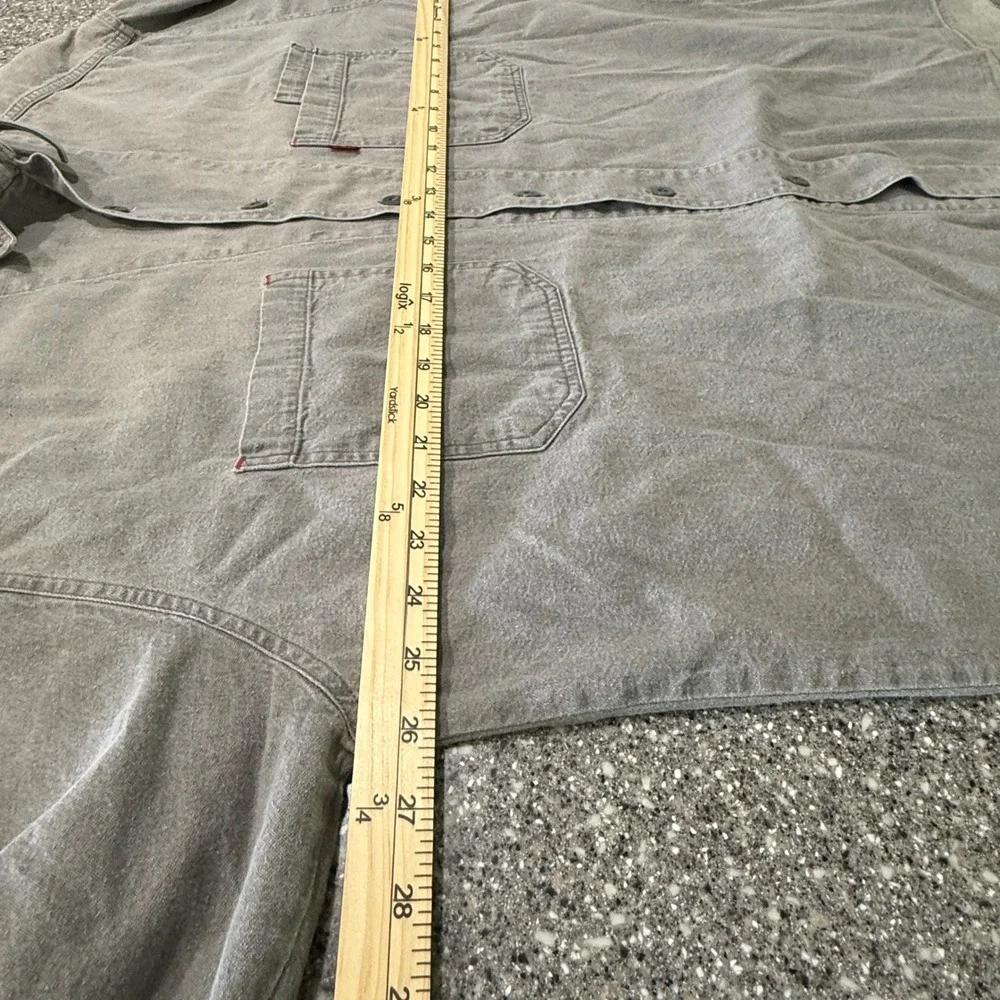 Levis Diamond Label Mens XL Gray Denim Button Down Shirt Long Sleeve Vintage 90s
